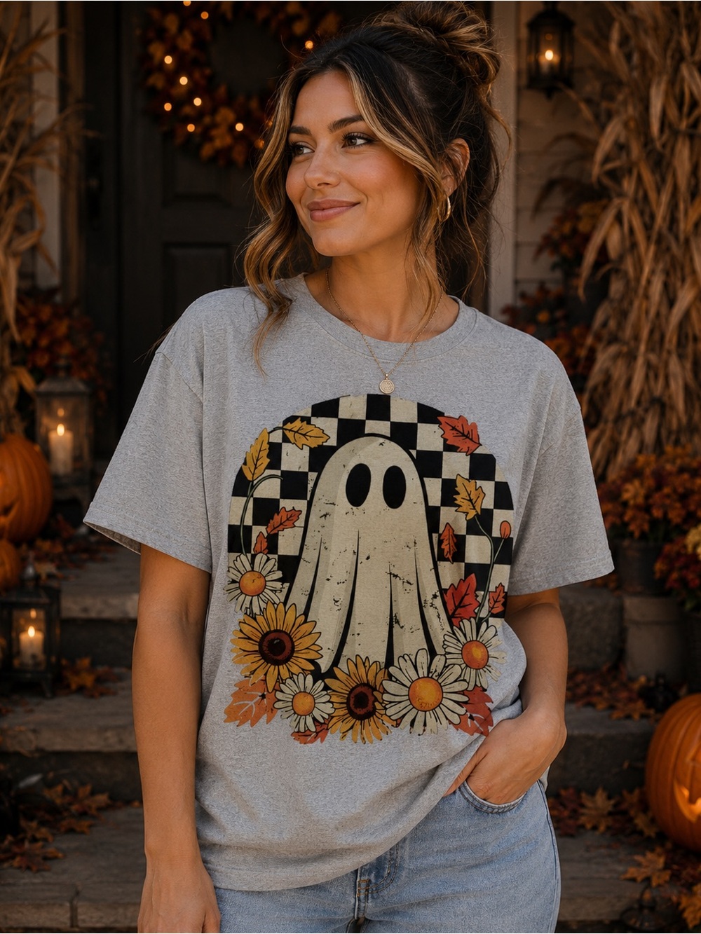 Grey Ghost & Sunflower Graphic Tee